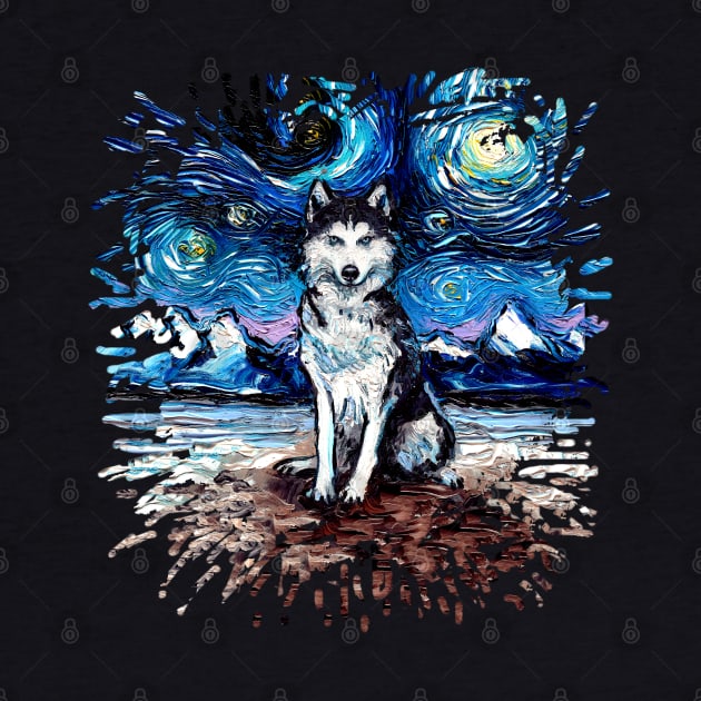 Husky Night (splash version) by sagittariusgallery